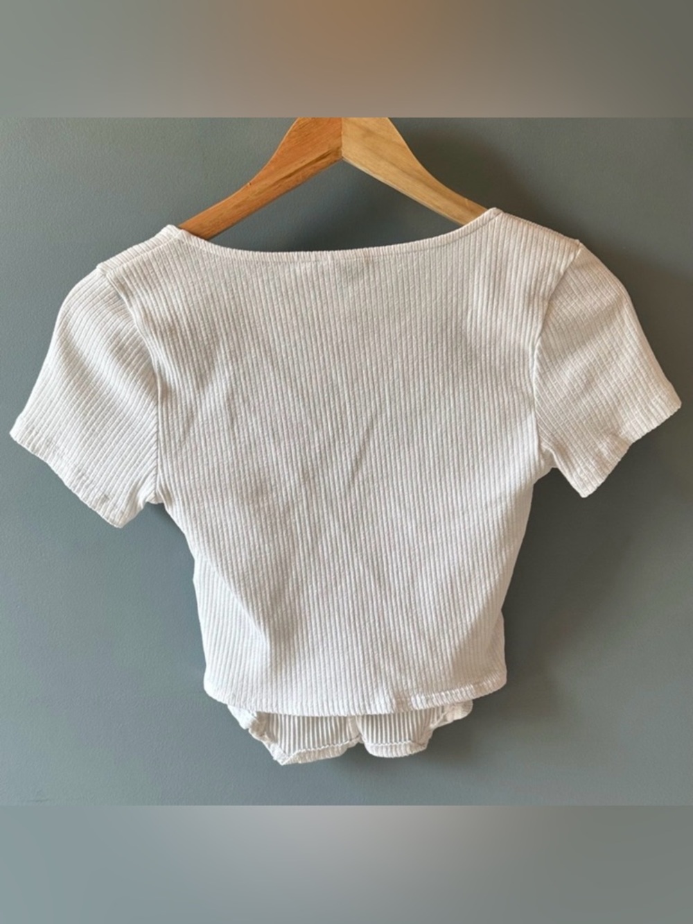 ASOS Women's White Square Neck Ribbed Top - Picture 6 of 6
